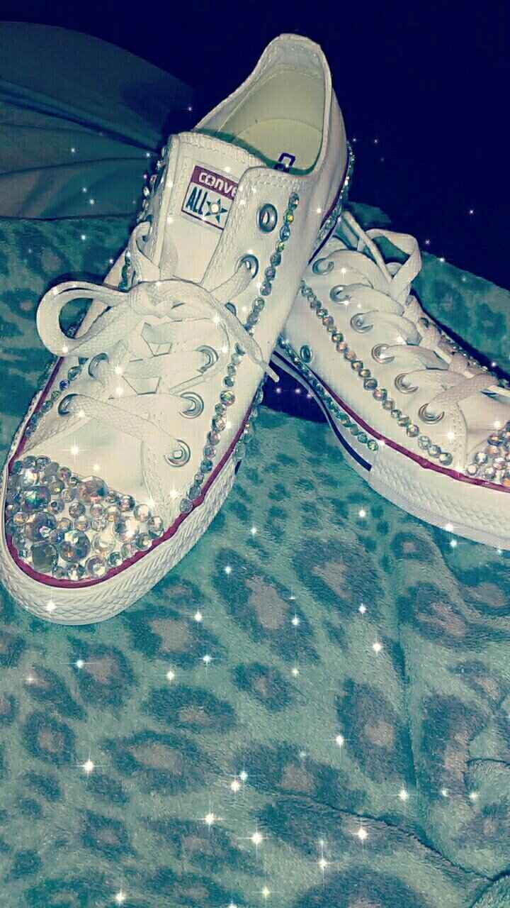 Finished my diy sparkly chucks! - 1