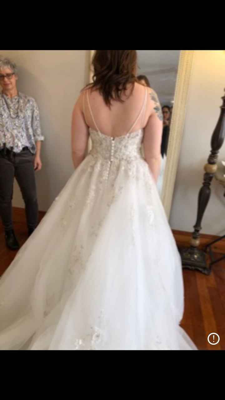 Bustling Lace Ballgown with Scalloped Trim - 2