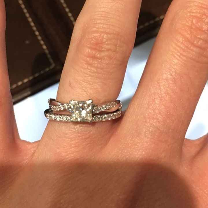 Does anyone have a twisted band diamond engagement ring? And what kind of wedding band did you get?