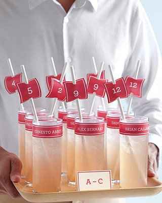 Seating table numbers..too much or cute? Edit: Escort cards idea...