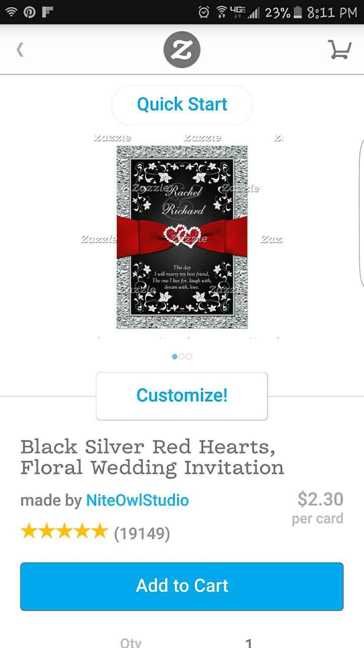 Zazzle invitations