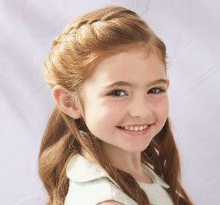 or if you wanted to do a little braid to keep it out of her face, that would be cute as well