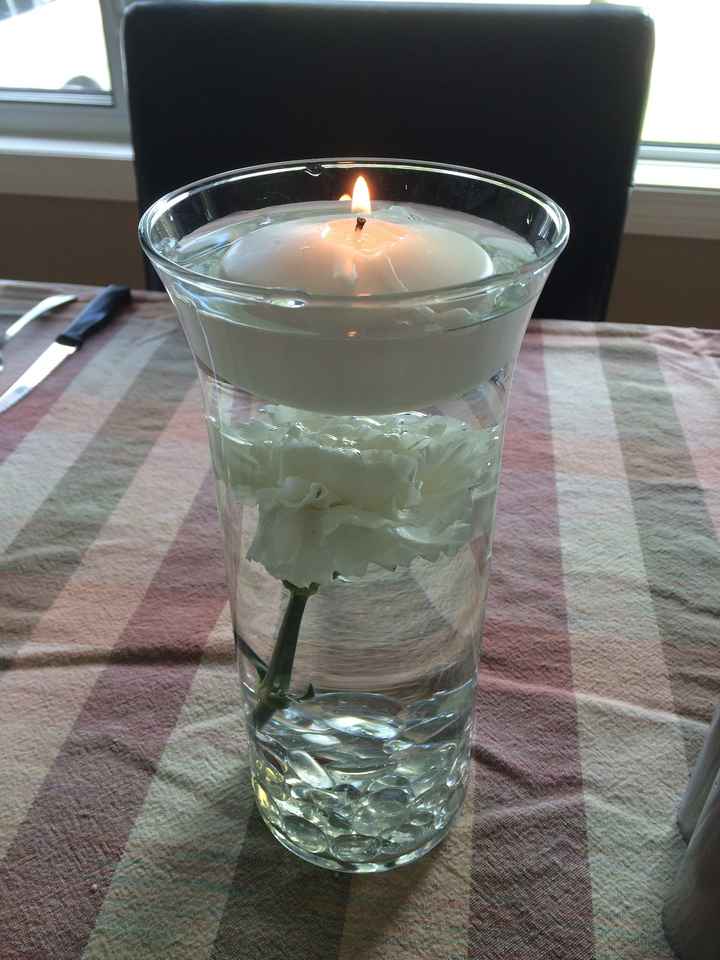 Suburged carnation flower centerpieces