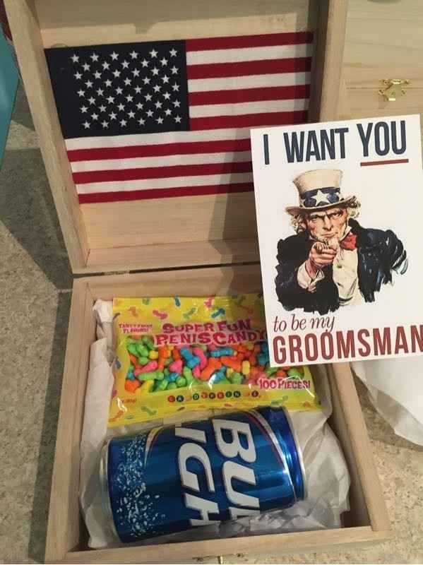 Crude groomsman proposal- boys will be boys