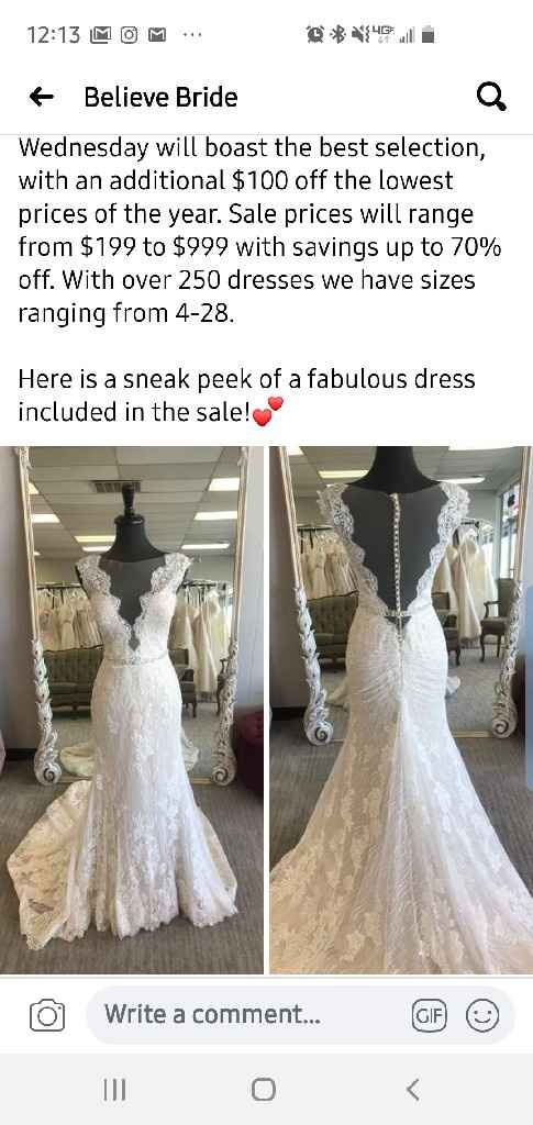 How many... dresses have you tried on? - 1