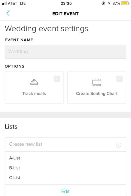 Food option on website. - 3