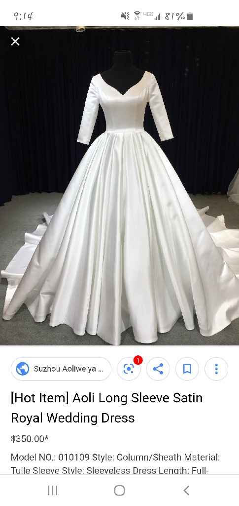 Adding sleeves to a satin wedding dress - 1