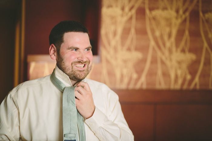 My handsome groom getting ready