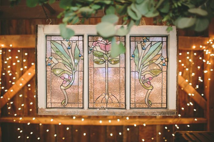 My mom's stained glass piece at the reception