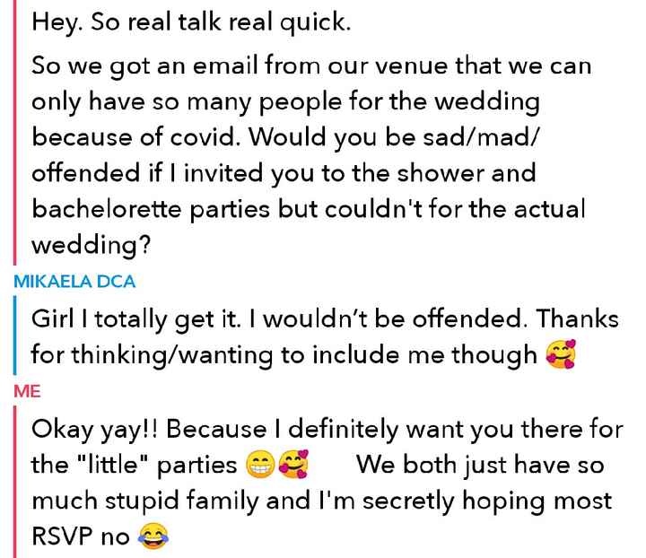 Shower invite but not wedding - 1