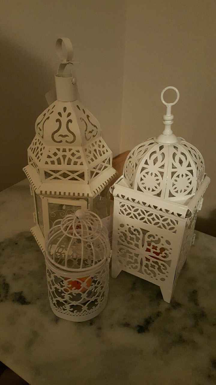 Centerpieces arrived- lanterns