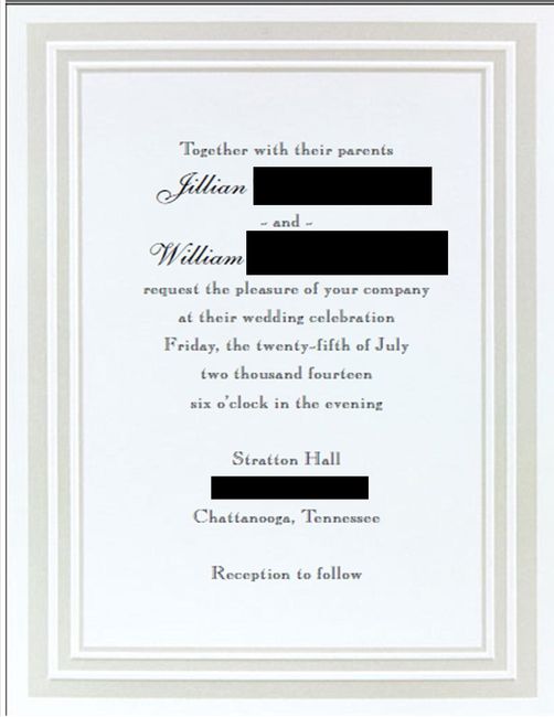 When did you order your invitations ?