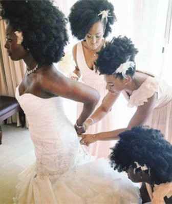 African - American Brides with Natural Hair