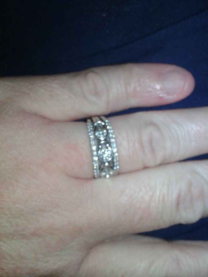 Three stone E-ring? Let's see your wedding band!