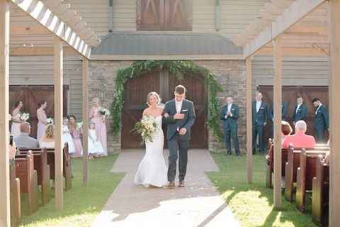 An example of greenery above the archway! Should I keep it green and simple, or make it colorful sin