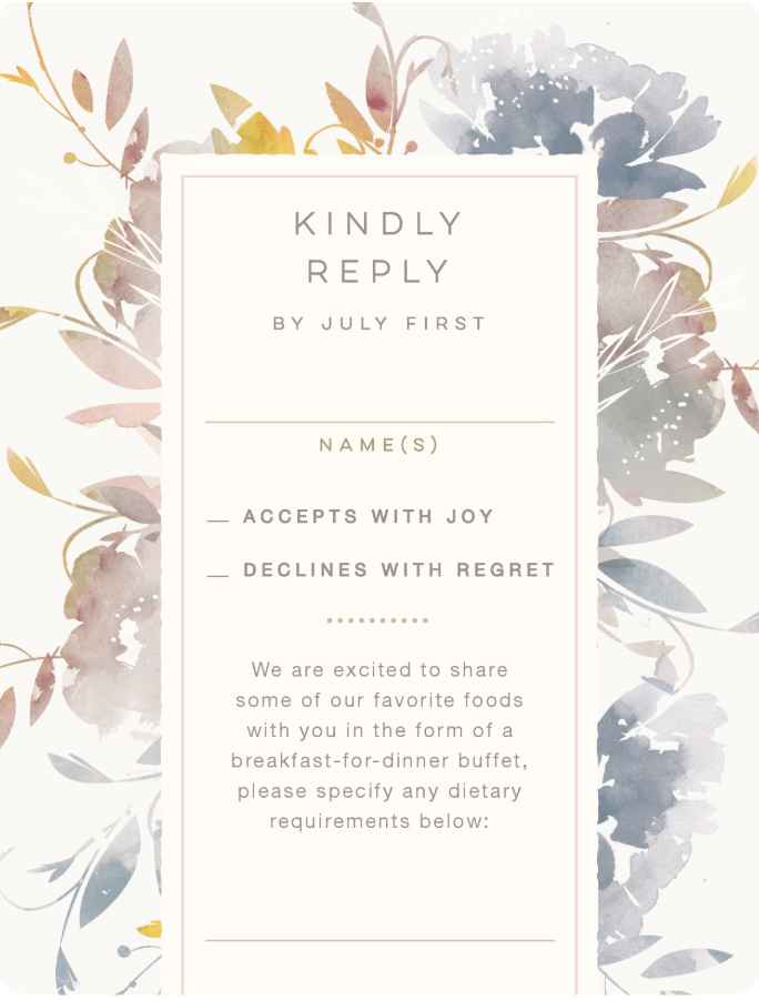 proof of our rsvp card