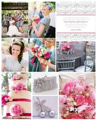 Ideas for Hot Pink, Black, and Silver Wedding