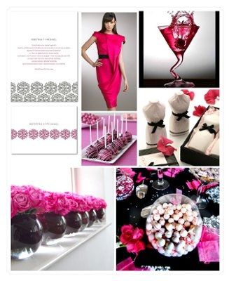 Ideas for Hot Pink, Black, and Silver Wedding
