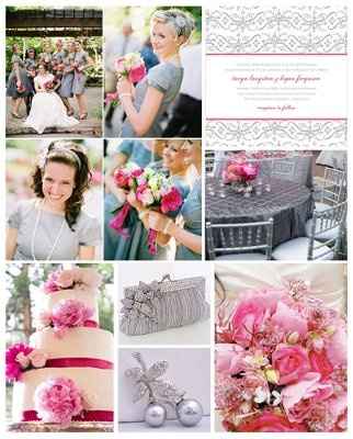 Ideas for Hot Pink, Black, and Silver Wedding