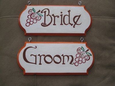 Chair backs for bride and groom?