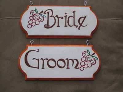 Chair backs for bride and groom?
