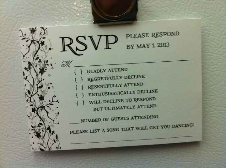 Honest RSVP card
