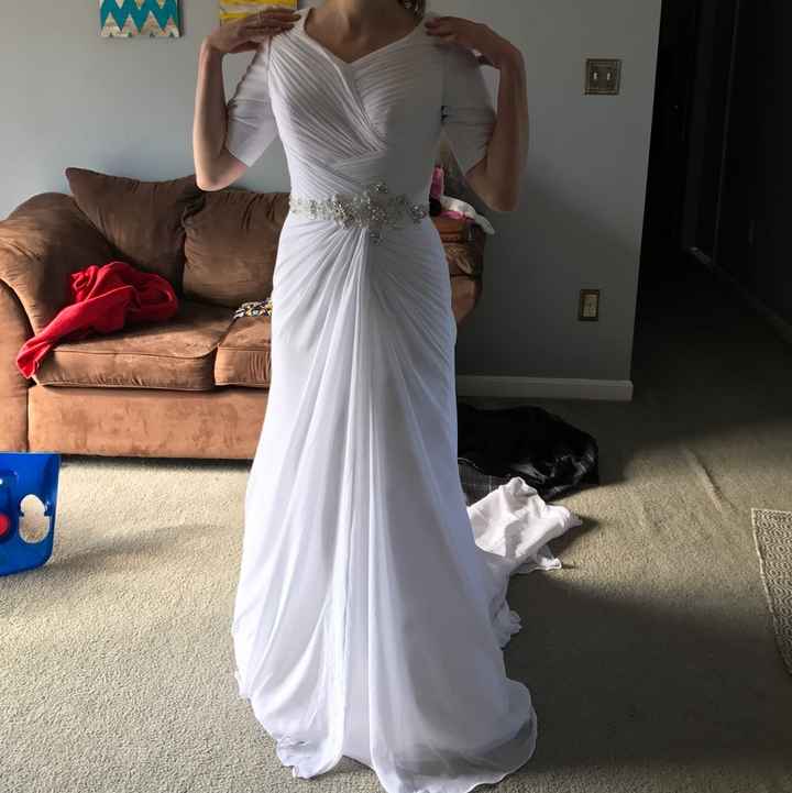 I'm back and tried on my dress!