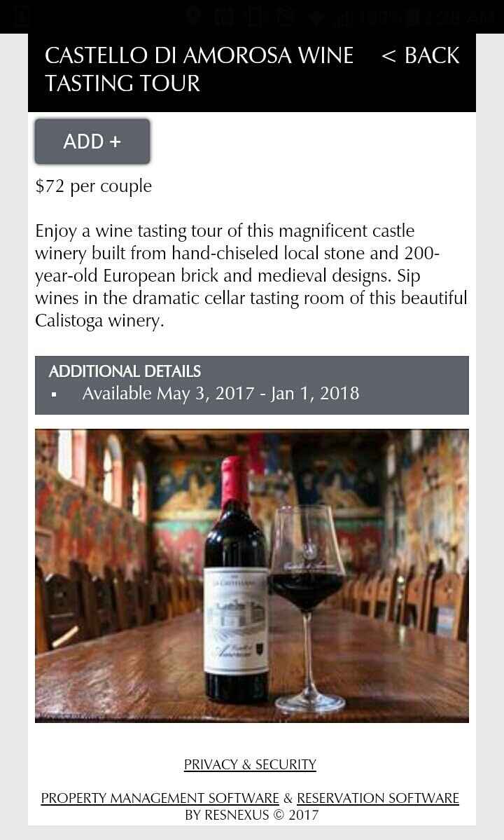 Honeymoon in wine country