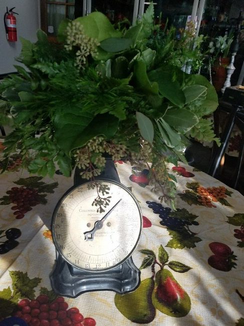 The start of centerpieces and bridal party bouquets!