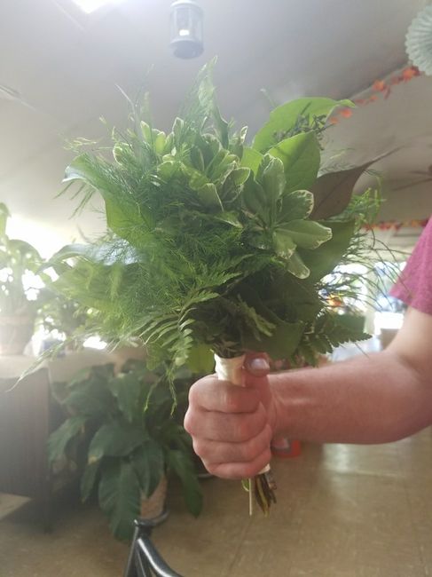 The start of centerpieces and bridal party bouquets!