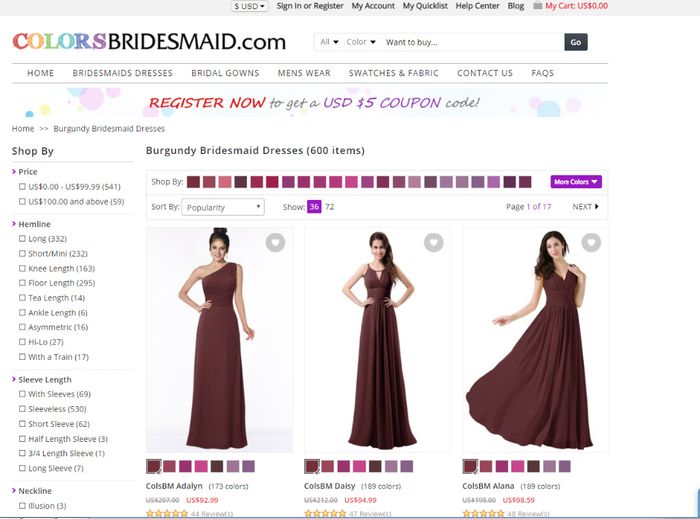 burgundy dresses