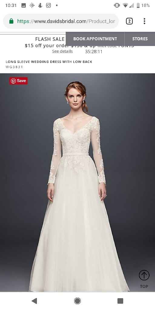 David's bridal alterations- lined sleeves - 1