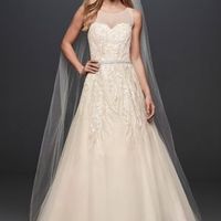 Sequin Vines Tulle Ball Gown Wedding Dress