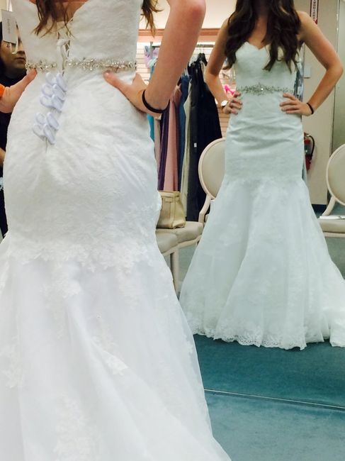 How many dresses did you try on before saying "yes?" 2