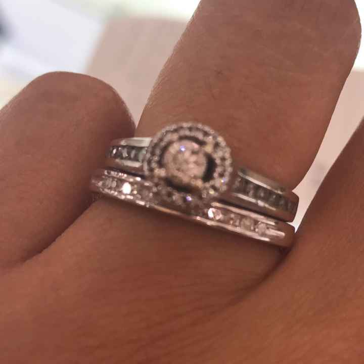 Three stone E-ring? Let's see your wedding band!