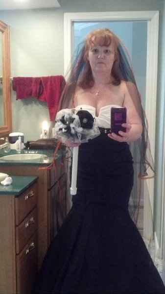 black on your wedding dress??  mourning???