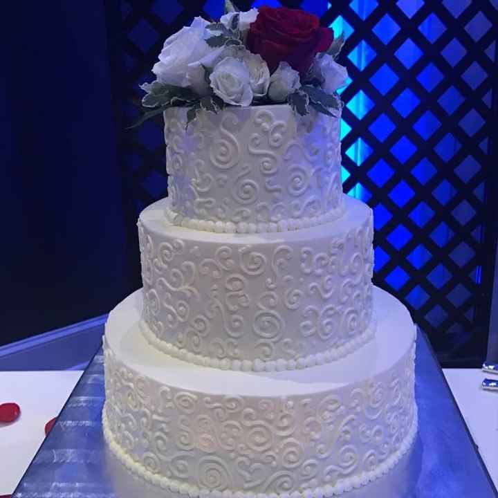 Wedding cake flower decor.
