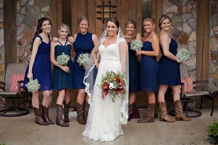 Mixed matched bridesmaid dresses