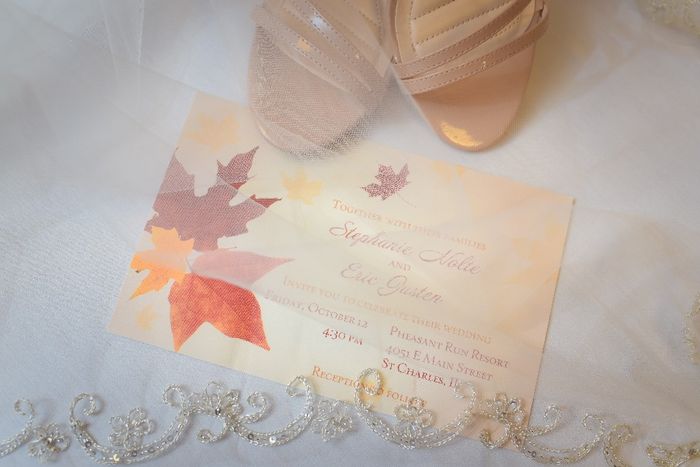 Invitation, shoes, and veil