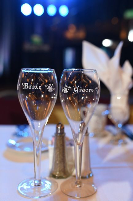These toasting glasses were my mom and dad's