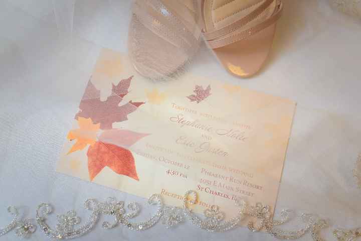 Invitation, shoes, and veil