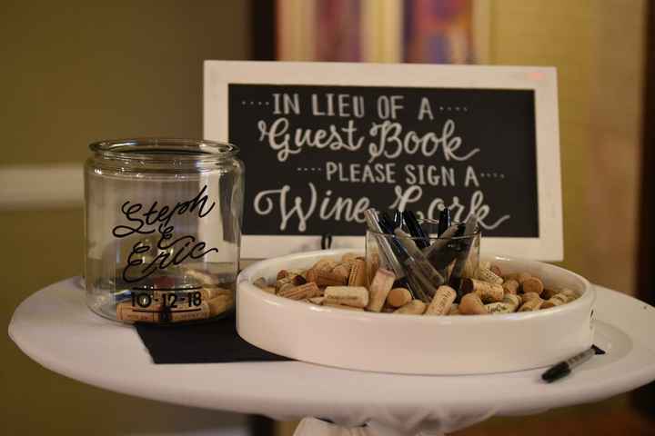 Wine corks - cute idea, but the markers stopped working, so only like 1/2 signed them