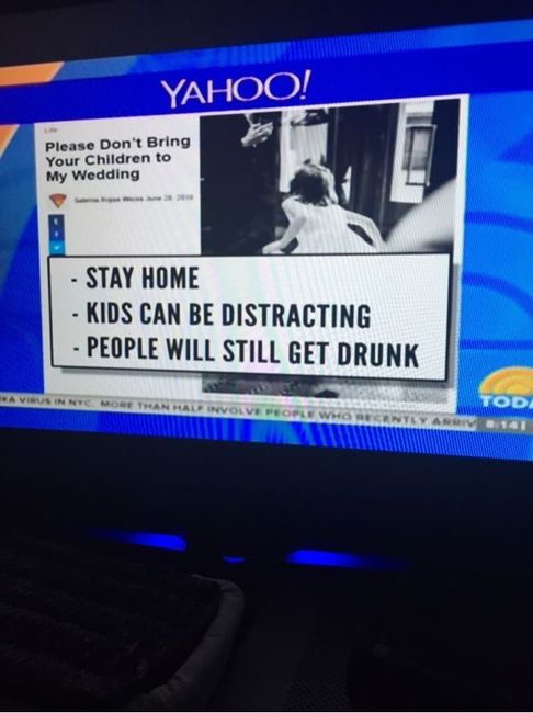 No kids at my wedding!
