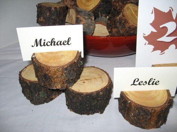 Fall wedding ideas! Place card holders!
