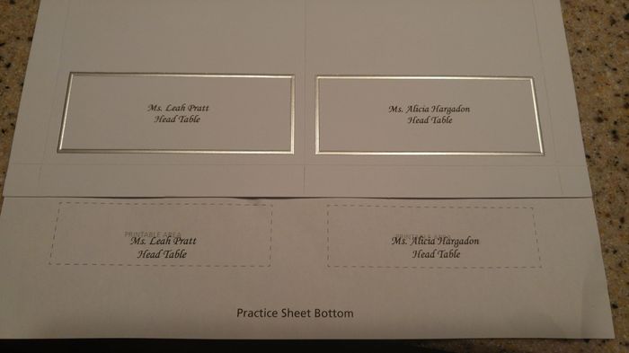 Wilton place cards with silver border