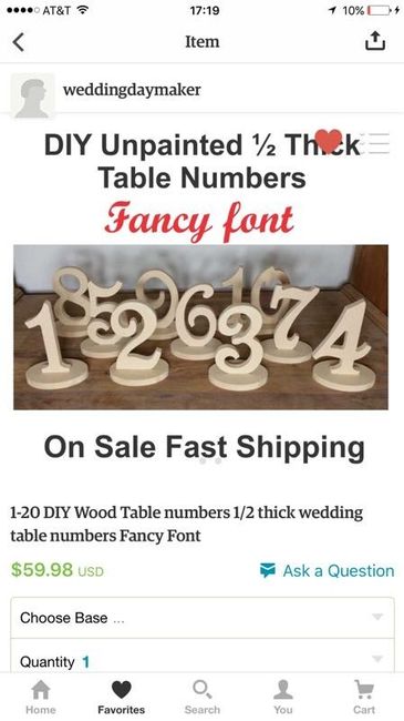 Table Numbers