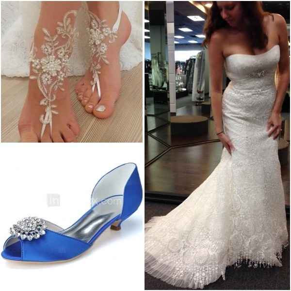 Blue wedding shoes
