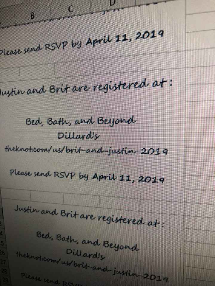 Registration info card - 1