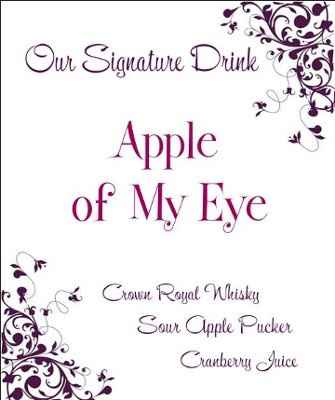 Please Help! Signature Drink Sign