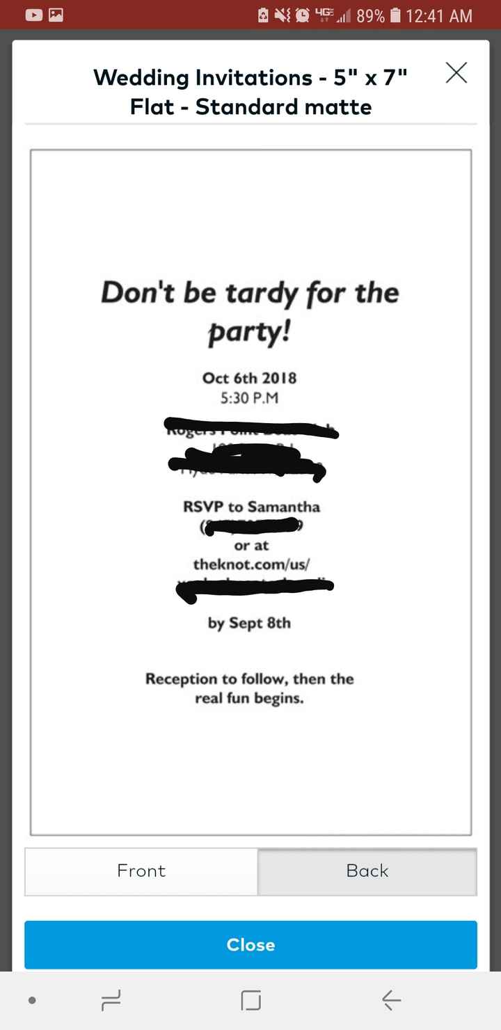 My invites finally came in! - 2